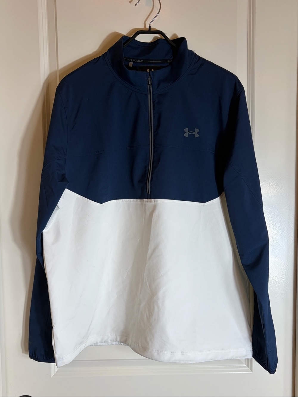 Under Armour Men's Navy and White Half-Zip Golf Pullover